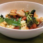 veggie shrimp pasta stir fry