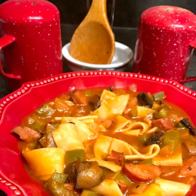 Insta-Country Spicy Pasta and Veggies